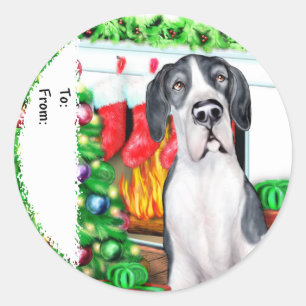 Great Dane Stockings Mantle UC Gift Tags