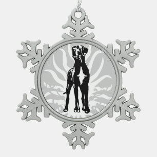 Great Dane stud dog Snowflake Pewter Christmas Ornament