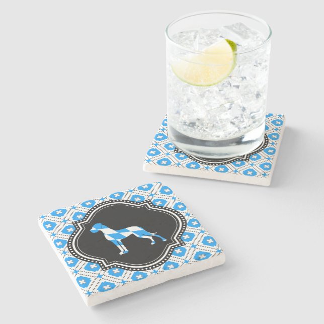 Great Dane stud dog Stone Coaster (Side)