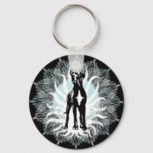 Great Dane Stud Key Ring