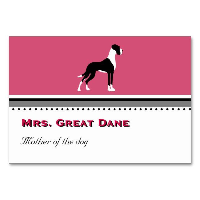 Great Dane Tablecard Table Number (Front)