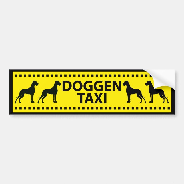 Great Dane Taxi Bumper Sticker (Front)