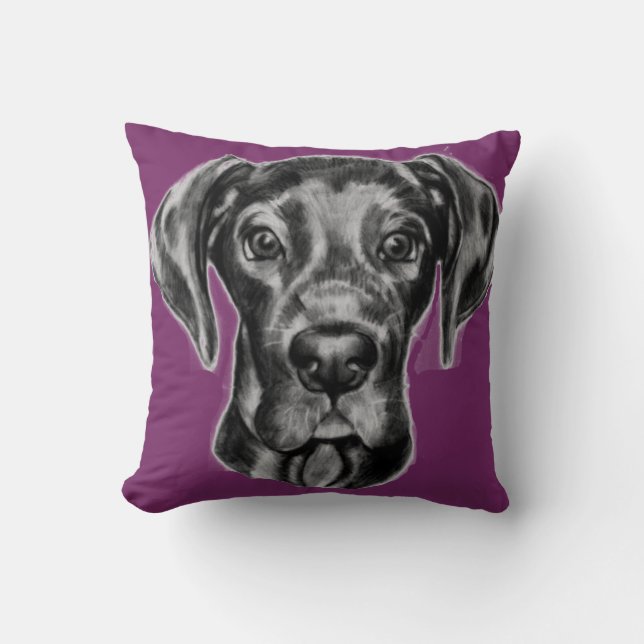 Great Dane throw Pillow two colours (Front)