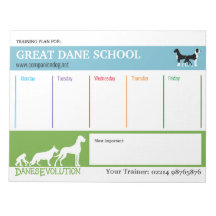 Great Dane training plan Notepad