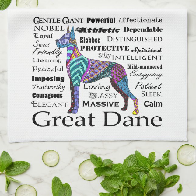 Great Dane Traits Kitchen Towel (Folded)