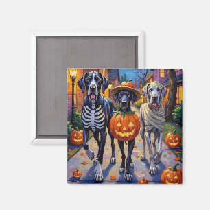 Great Dane Trick-or-Treating Halloween Costumes Magnet