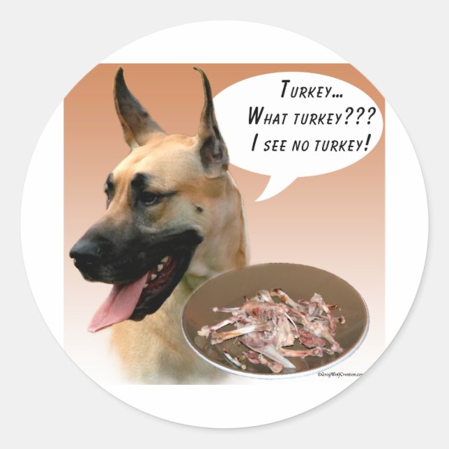 Great Dane Turkey Classic Round Sticker (Front)