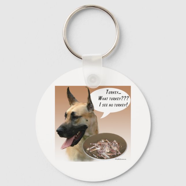 Great Dane Turkey Key Chain (Front)