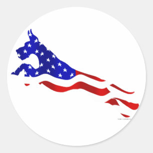 Great Dane USA Flag Jumper Classic Round Sticker
