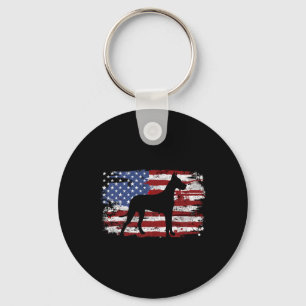 Great Dane Vintage American Flag Key Ring