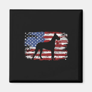 Great Dane Vintage American Flag Magnet