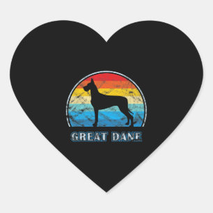 Great Dane Vintage Design Dog Heart Sticker