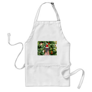 Great Dane w Christmas Tree Gift Boxes Santa Hat Standard Apron