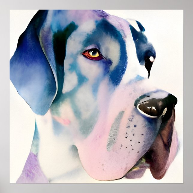 Great Dane Watercolor Poster (Front)