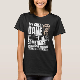 Great Dane Winks Gentle Dog Fur Parent German Mas T-Shirt