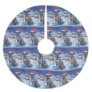 Great Dane Winter Wonderland Christmas Joy  Brushed Polyester Tree Skirt