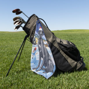 Great Dane Winter Wonderland Christmas Joy  Golf Towel