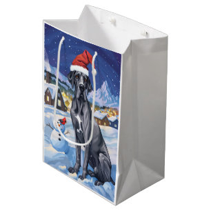 Great Dane Winter Wonderland Christmas Joy Medium Gift Bag