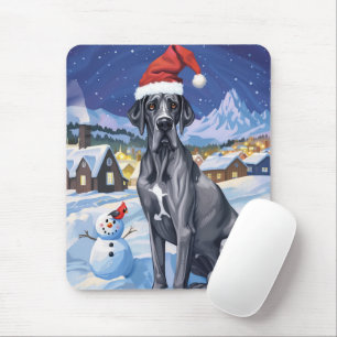 Great Dane Winter Wonderland Christmas Joy Mouse Pad