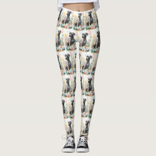 Great Dane with Easter Eggs Leggings