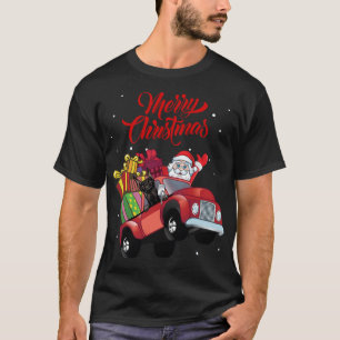 Great Dane With Santa Claus In Red Truck Dog T-Shirt