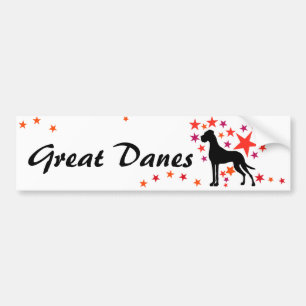 Great Dane with Stars Bumper Sticker