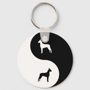 Great Dane Yin Yang Key Ring
