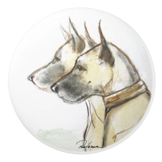 Great Danes Ceramic Knob (Front)