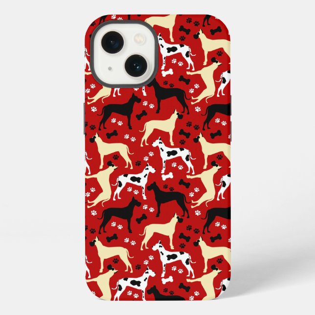Great Danes Dog Pattern Harlequin Case-Mate iPhone Case (Back)