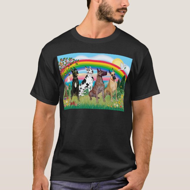Great Danes (four) - Rainbow Bright T-Shirt (Front)
