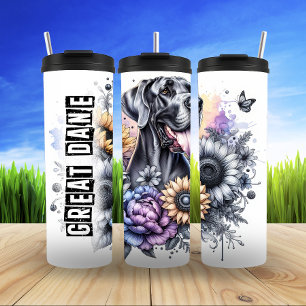 Great Dane's Gentle Floral Gaze Thermal Tumbler