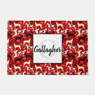 Great Danes Monogram Last Name Doormat