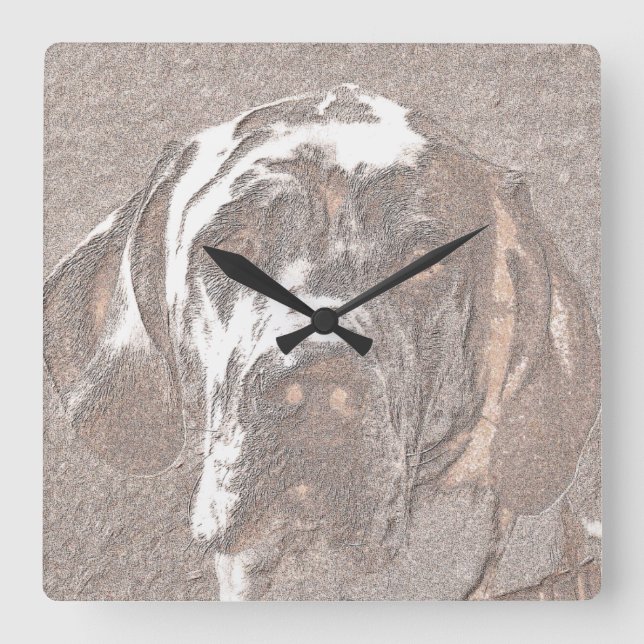 GREAT DANES SQUARE WALL CLOCK (Front)