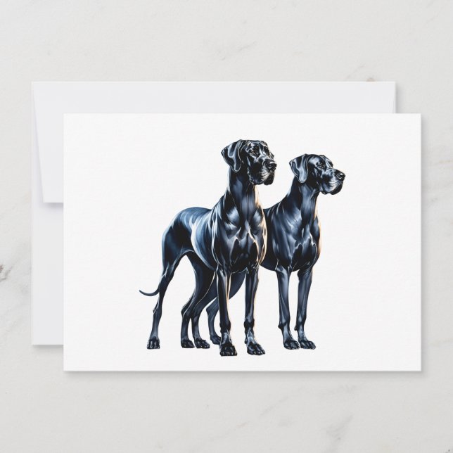 Great Danes Watercolor Invitation (Front)
