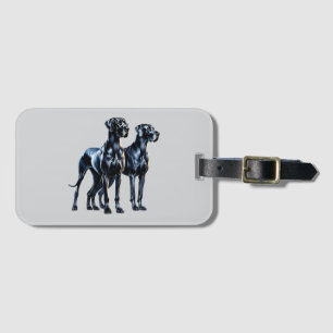 Great Danes Watercolor Luggage Tag