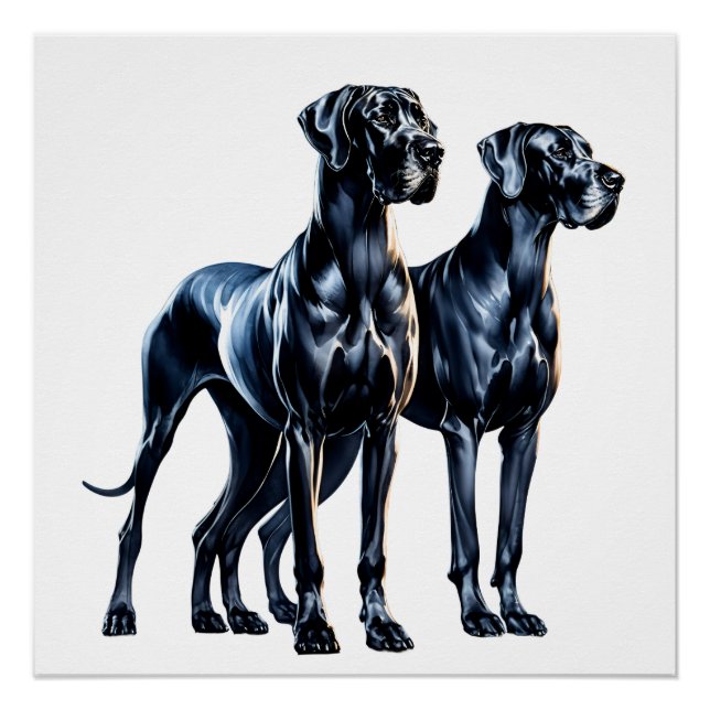 Great Danes Watercolor Poster (Front)