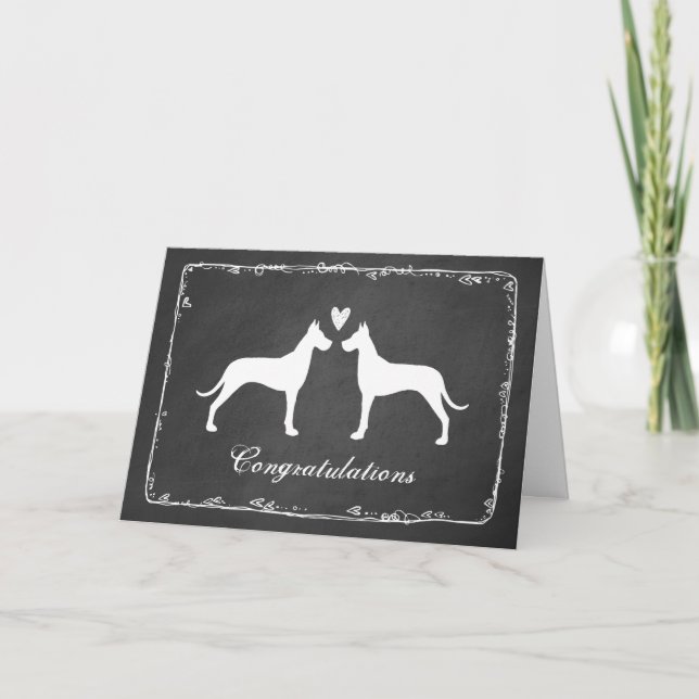 Great Danes Wedding Congratulations Card (Front)