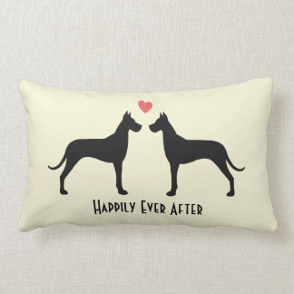 Great Danes Wedding Dogs | Happy Couple Custom Lumbar Cushion