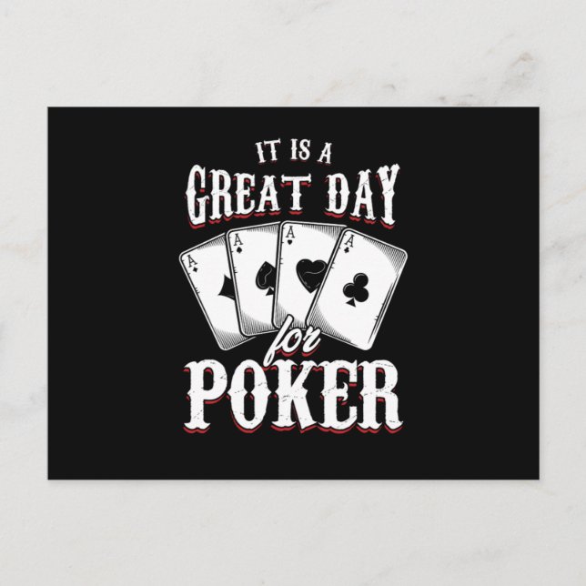 Great Day For Poker Casino Cards Gambler Gift (Front)