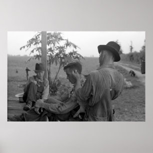 Great Depression Barbershop 1930s Poster