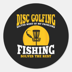 Great Disc Golf And Fishing Gift  Classic Round Sticker