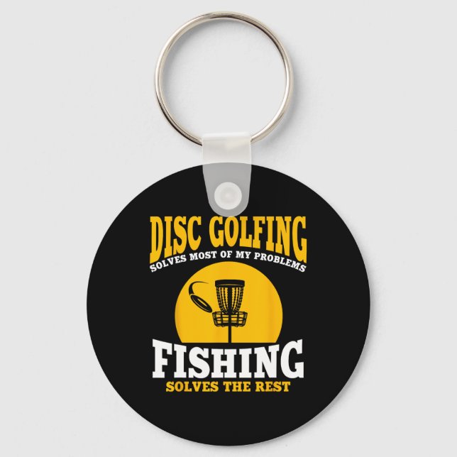 Great Disc Golf And Fishing Gift  Key Ring (Front)
