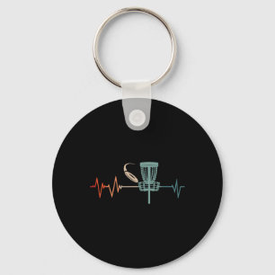 Great Disc Golf Heartbeat Gift Frisbee Key Ring