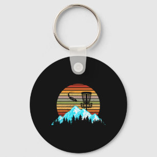 Great Disc Golf With Mountains Motif Gift Frisbee Key Ring
