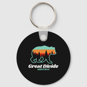 Great Divide Montana Skiing Snowboarding Bear Key Ring