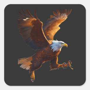Great Eagle Rider Over the Mongolian Plains – Epic Square Sticker
