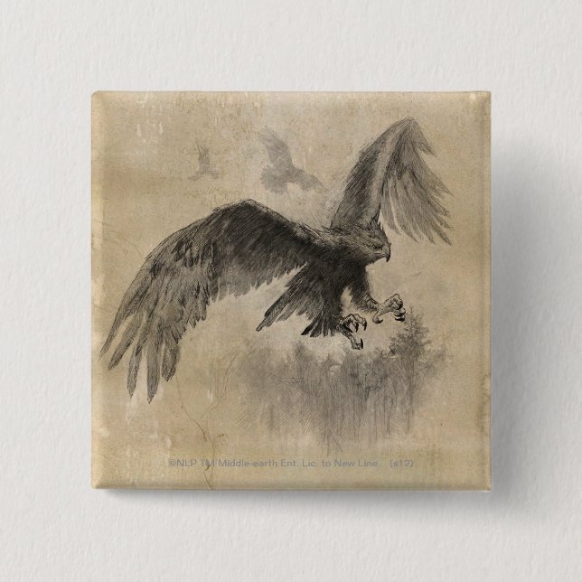 Great Eagles Sketch 15 Cm Square Badge (Front)
