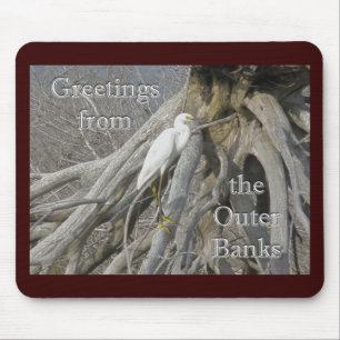 Great Egret (Ardea alba) OBX Outer Banks Mouse Pad