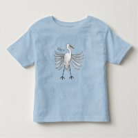 Great egret bird cartoon illustration