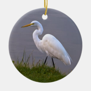 Great Egret Christmas Ornament